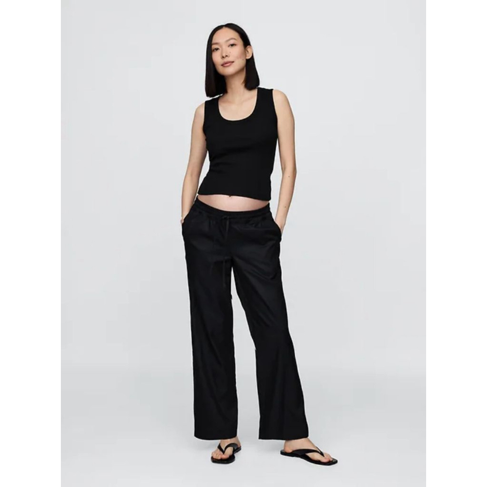 GAP Maternity Under Belly Easy Wide Leg Pants Black Size Small NWT RT$90